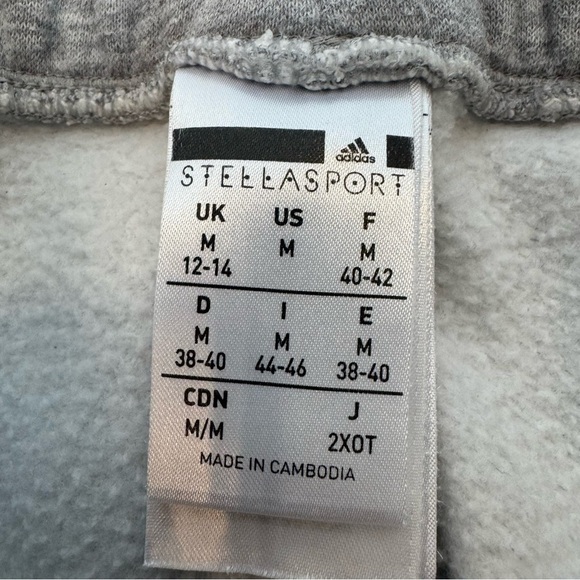 Adidas by Stella Sport McCartney Grey Joggers w Pink and Turquoise - Picture 9 of 9